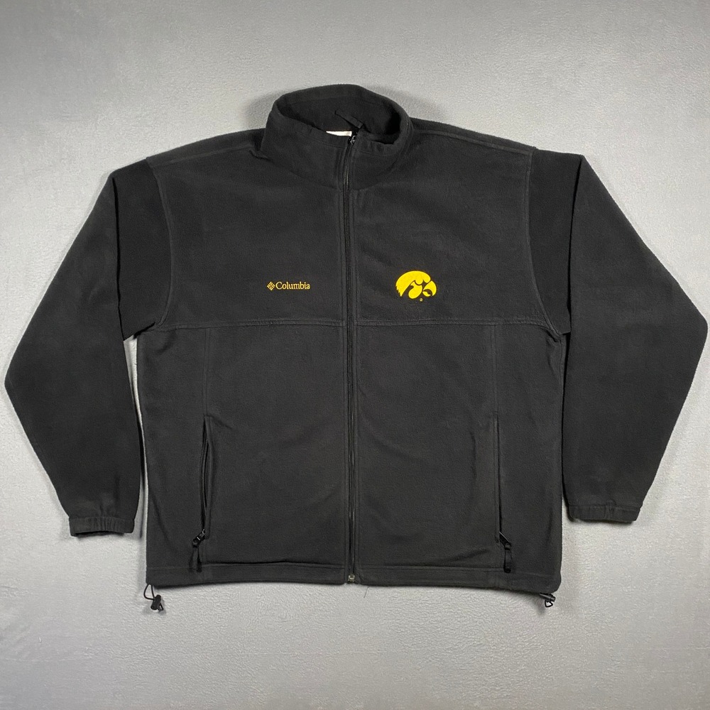 Columbia Iowa Hawkeyes Fleece Jacket Mens XXL Black Full Zip XM6812 NCAA